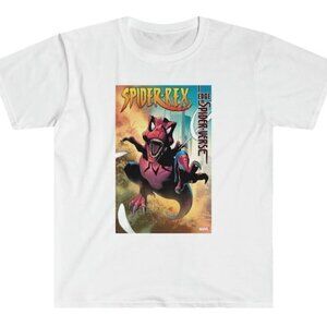 Spider-Rex Miles Morales Across The SpiderVerse Cartoon Fan White T-Shirt  181